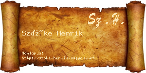 Szőke Henrik névjegykártya